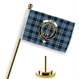 ScotsTee Shop Scottish Clark (Clergy) Ancient Clan Crest Tartan Desk Flag Plaid Table Flag