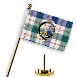 ScotsTee Shop Scottish Guthrie Dress Modern Crest Tartan Desk Flag Plaid Table Flag