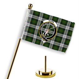 ScotsTee Shop Scottish Gunn Mrs Jane of Kirkhill House Wick Crest Tartan Desk Flag Plaid Table Flag