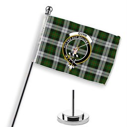 ScotsTee Shop Scottish Gunn Mrs Jane of Kirkhill House Wick Crest Tartan Desk Flag Plaid Table Flag