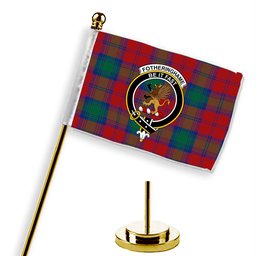 ScotsTee Shop Scottish Fotheringhame Crest Tartan Desk Flag Plaid Table Flag