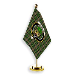 ScotsTee Shop Scottish Hamilton of Brandon Crest Tartan Desk Flag Plaid Table Flag
