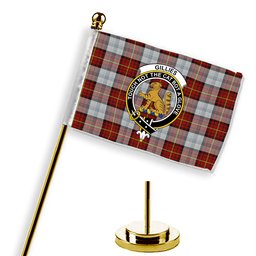 ScotsTee Shop Scottish Gillies Red Dress Crest Tartan Desk Flag Plaid Table Flag