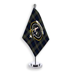 ScotsTee Shop Scottish Fletcher of Dunans Modern Crest Tartan Desk Flag Plaid Table Flag