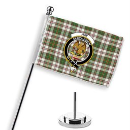 ScotsTee Shop Scottish Hay Dress Modern Crest Tartan Desk Flag Plaid Table Flag