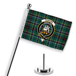 ScotsTee Shop Scottish Duncan of Sketraw Modern Crest Tartan Desk Flag Plaid Table Flag