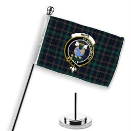 ScotsTee Shop Scottish Hope Vere Modern Clan Crest Tartan Desk Flag Plaid Table Flag