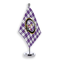 ScotsTee Shop Scottish Dunlop Dress Modern Crest Tartan Desk Flag Plaid Table Flag