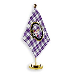ScotsTee Shop Scottish Dunlop Dress Modern Crest Tartan Desk Flag Plaid Table Flag