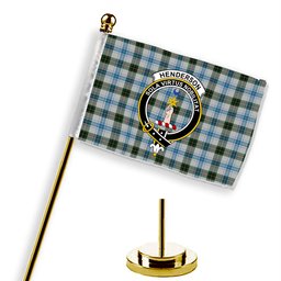 ScotsTee Shop Scottish Henderson Dress Crest Tartan Desk Flag Plaid Table Flag