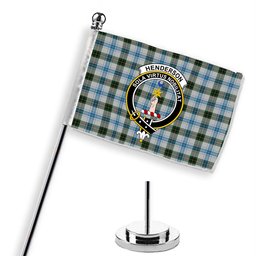 ScotsTee Shop Scottish Henderson Dress Crest Tartan Desk Flag Plaid Table Flag