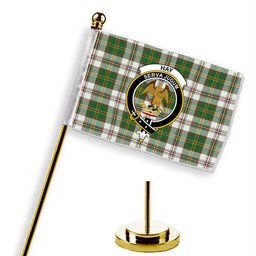 ScotsTee Shop Scottish Hay Dress Ancient Crest Tartan Desk Flag Plaid Table Flag