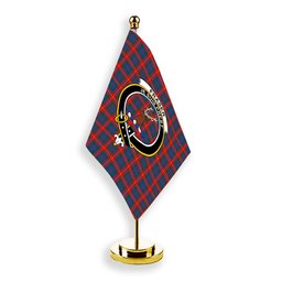 ScotsTee Shop Scottish Fraser of Lovat Modern Crest Tartan Desk Flag Plaid Table Flag