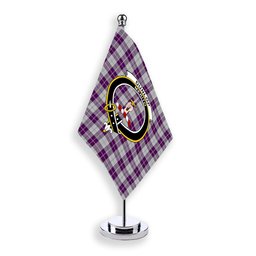ScotsTee Shop Scottish Dunlop Dress Crest Tartan Desk Flag Plaid Table Flag