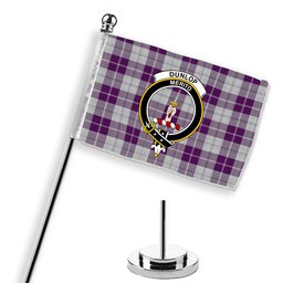 ScotsTee Shop Scottish Dunlop Dress Crest Tartan Desk Flag Plaid Table Flag