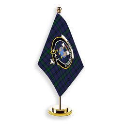 ScotsTee Shop Scottish Hope-Vere Weir Crest Tartan Desk Flag Plaid Table Flag