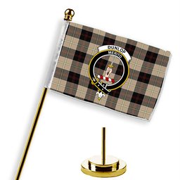 ScotsTee Shop Scottish Dunlop Hunting Ancient Crest Tartan Desk Flag Plaid Table Flag