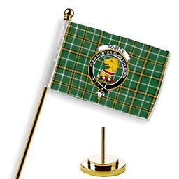 ScotsTee Shop Scottish Foster Hunting Ancient Crest Tartan Desk Flag Plaid Table Flag