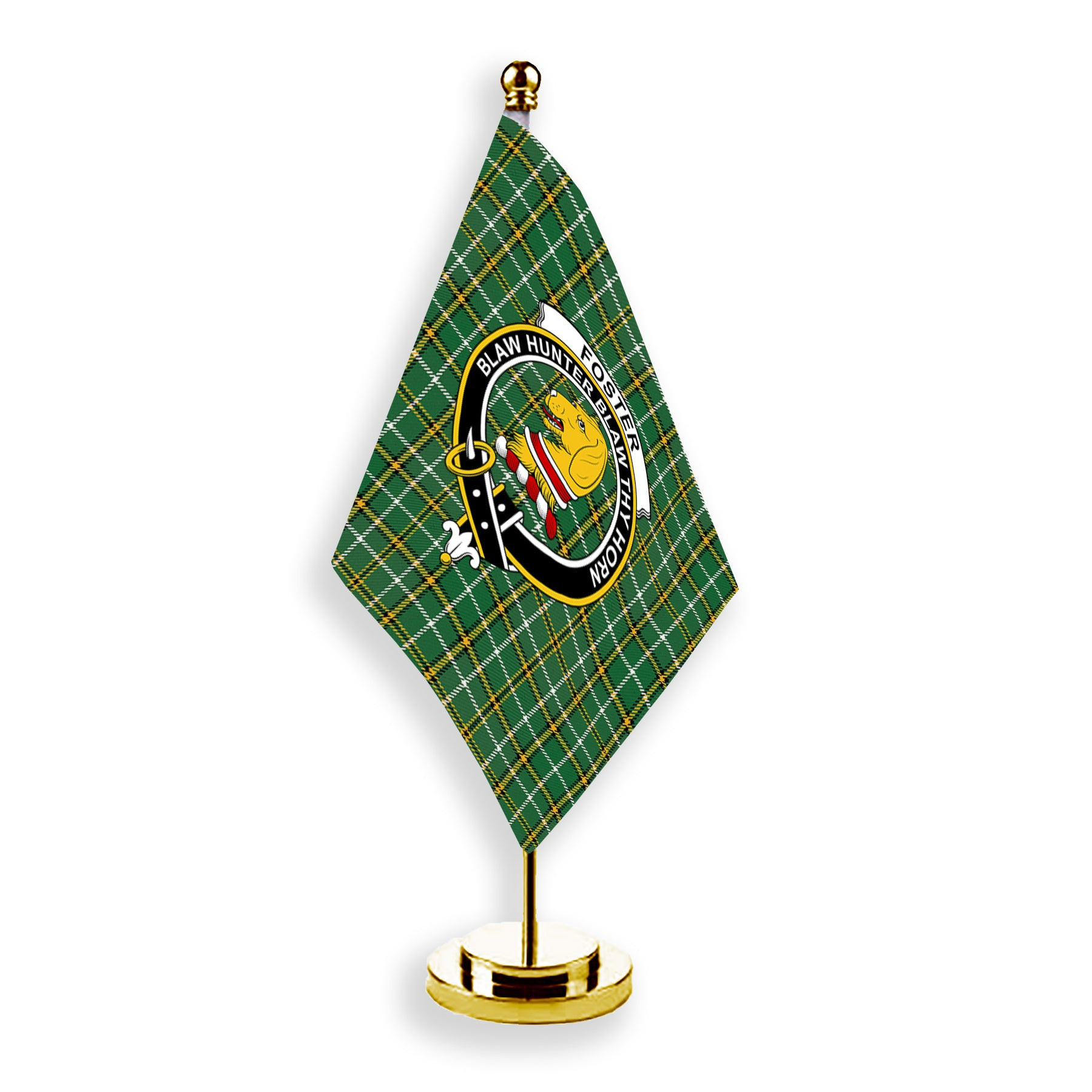 ScotsTee Shop Scottish Foster Hunting Ancient Crest Tartan Desk Flag Plaid Table Flag