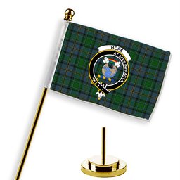 ScotsTee Shop Scottish Hope Vere Lochcarron Crest Tartan Desk Flag Plaid Table Flag