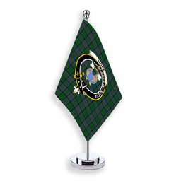 ScotsTee Shop Scottish Hope Vere Lochcarron Crest Tartan Desk Flag Plaid Table Flag