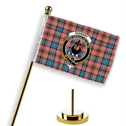 ScotsTee Shop Scottish Hannay Dress Modern Crest Tartan Desk Flag Plaid Table Flag