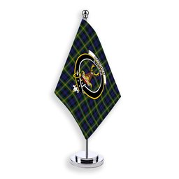ScotsTee Shop Scottish Gordon of Esslemont Crest Tartan Desk Flag Plaid Table Flag