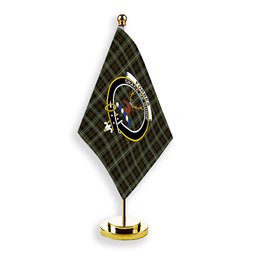ScotsTee Shop Scottish Forbes of Druminnor Crest Tartan Desk Flag Plaid Table Flag