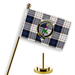 ScotsTee Shop Scottish Fergusson Dress Crest Tartan Desk Flag Plaid Table Flag