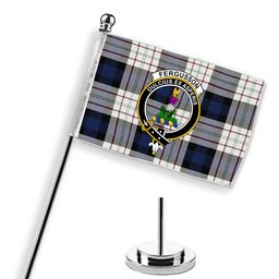 ScotsTee Shop Scottish Fergusson Dress Crest Tartan Desk Flag Plaid Table Flag