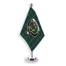 ScotsTee Shop Scottish Fraser Gathering Hunting Modern Crest Tartan Desk Flag Plaid Table Flag