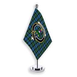 ScotsTee Shop Scottish Ferguson of Balquhidder Ancient Crest Tartan Desk Flag Plaid Table Flag
