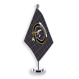 ScotsTee Shop Scottish Fletcher of Dunans SC Crest Tartan Desk Flag Plaid Table Flag
