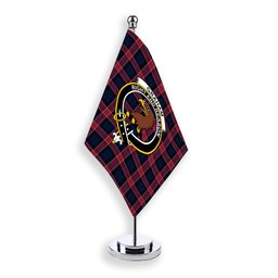 ScotsTee Shop Scottish Graham of Menteith Red Modern Crest Tartan Desk Flag Plaid Table Flag