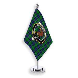 ScotsTee Shop Scottish Graham of Menteith Modern Crest Tartan Desk Flag Plaid Table Flag