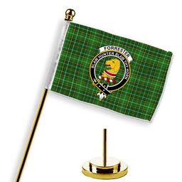 ScotsTee Shop Scottish Forrester Hunting Crest Tartan Desk Flag Plaid Table Flag