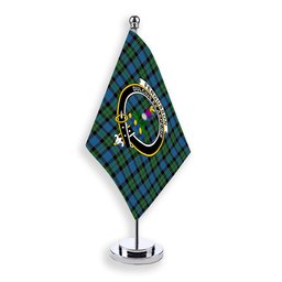 ScotsTee Shop Scottish Fergusson of Balquhidder Ancient Crest Tartan Desk Flag Plaid Table Flag