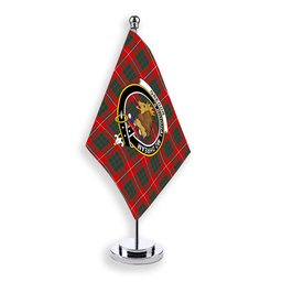 ScotsTee Shop Scottish Gregor of Balquhidder Modern Crest Tartan Desk Flag Plaid Table Flag