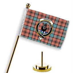 ScotsTee Shop Scottish Hannay Dress Ancient Crest Tartan Desk Flag Plaid Table Flag