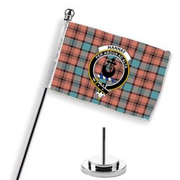 ScotsTee Shop Scottish Hannay Dress Ancient Crest Tartan Desk Flag Plaid Table Flag