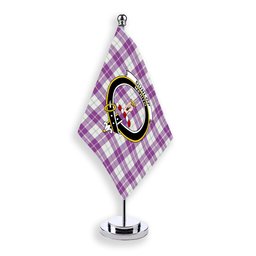 ScotsTee Shop Scottish Dunlop Dress Ancient Crest Tartan Desk Flag Plaid Table Flag