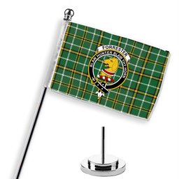 ScotsTee Shop Scottish Forrester Hunting Ancient Crest Tartan Desk Flag Plaid Table Flag