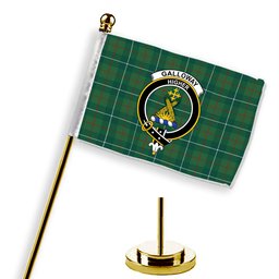 ScotsTee Shop Scottish Galloway Hunting Modern Crest Tartan Desk Flag Plaid Table Flag