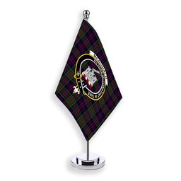 ScotsTee Shop Scottish McDonald of Clan Ranald Crest Tartan Desk Flag Plaid Table Flag