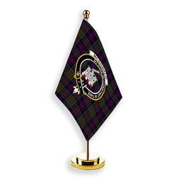 ScotsTee Shop Scottish McDonald of Clan Ranald Crest Tartan Desk Flag Plaid Table Flag