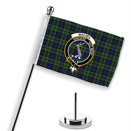 ScotsTee Shop Scottish MacNeil of Colonsay Crest Tartan Desk Flag Plaid Table Flag