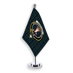 ScotsTee Shop Scottish Robertson Hunting #2 Modern Crest Tartan Desk Flag Plaid Table Flag