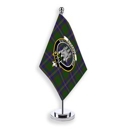 ScotsTee Shop Scottish Strange of Balkaskie Crest Tartan Desk Flag Plaid Table Flag