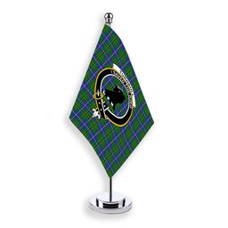 ScotsTee Shop Scottish Turnbull Hunting SC Crest Tartan Desk Flag Plaid Table Flag