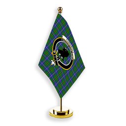 ScotsTee Shop Scottish Turnbull Hunting SC Crest Tartan Desk Flag Plaid Table Flag